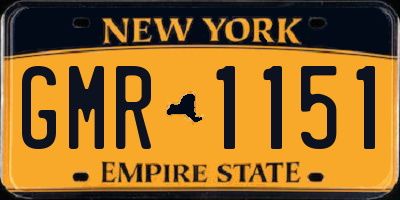 NY license plate GMR1151