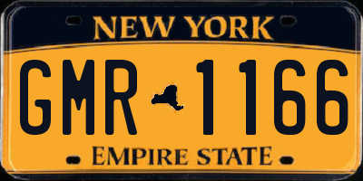 NY license plate GMR1166