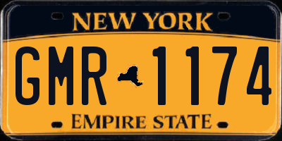 NY license plate GMR1174