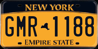 NY license plate GMR1188