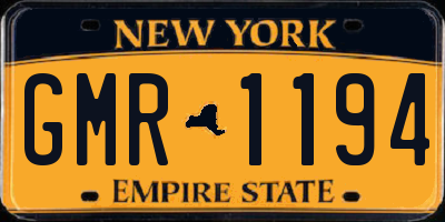 NY license plate GMR1194