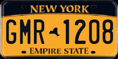NY license plate GMR1208