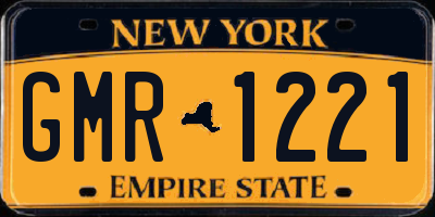 NY license plate GMR1221