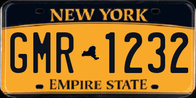 NY license plate GMR1232