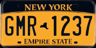 NY license plate GMR1237