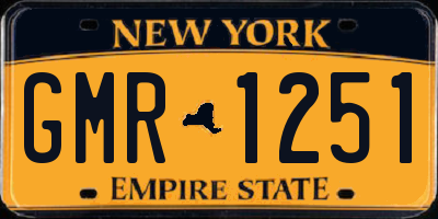 NY license plate GMR1251