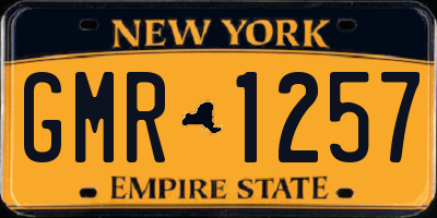 NY license plate GMR1257