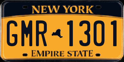 NY license plate GMR1301
