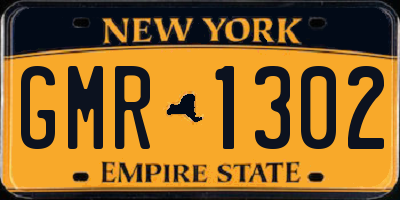 NY license plate GMR1302