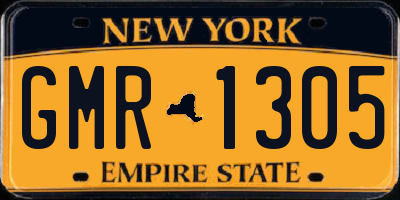 NY license plate GMR1305