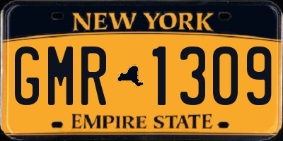 NY license plate GMR1309
