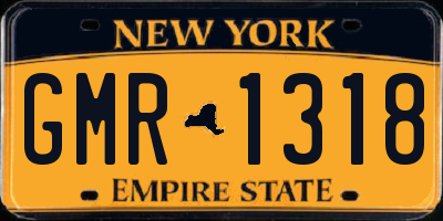 NY license plate GMR1318