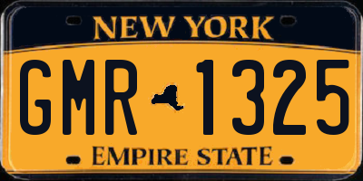 NY license plate GMR1325
