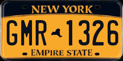 NY license plate GMR1326