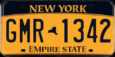 NY license plate GMR1342