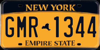 NY license plate GMR1344