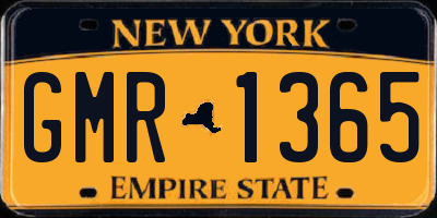 NY license plate GMR1365