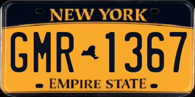 NY license plate GMR1367