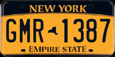 NY license plate GMR1387