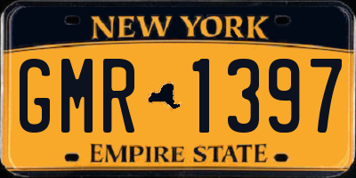 NY license plate GMR1397