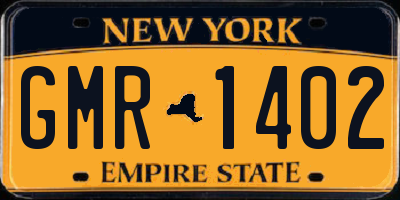 NY license plate GMR1402