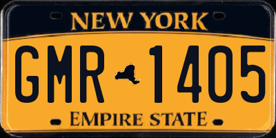 NY license plate GMR1405