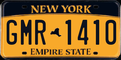 NY license plate GMR1410