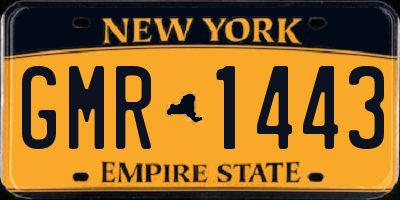 NY license plate GMR1443