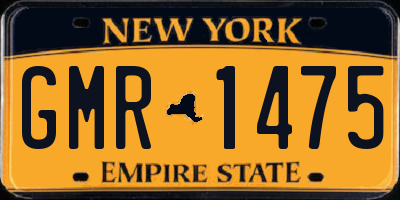 NY license plate GMR1475