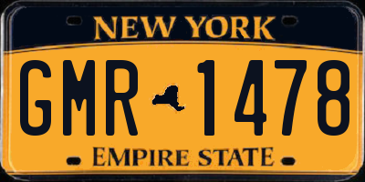 NY license plate GMR1478