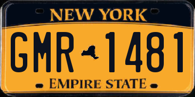NY license plate GMR1481