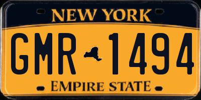 NY license plate GMR1494