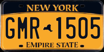 NY license plate GMR1505