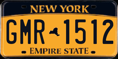 NY license plate GMR1512