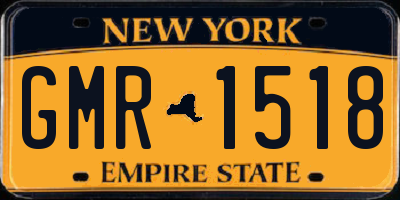 NY license plate GMR1518