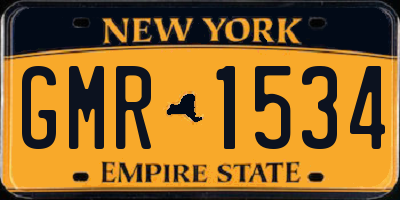 NY license plate GMR1534