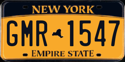NY license plate GMR1547