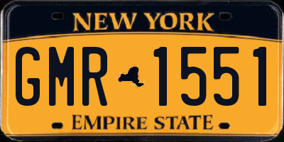 NY license plate GMR1551