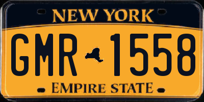 NY license plate GMR1558