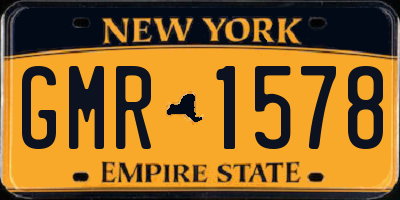NY license plate GMR1578