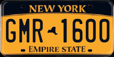 NY license plate GMR1600