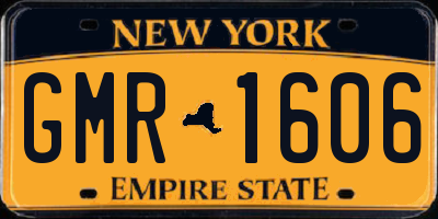 NY license plate GMR1606