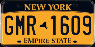 NY license plate GMR1609