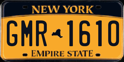 NY license plate GMR1610