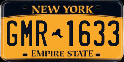 NY license plate GMR1633