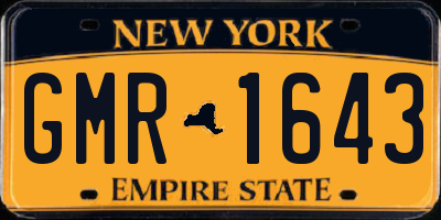 NY license plate GMR1643