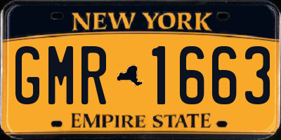 NY license plate GMR1663