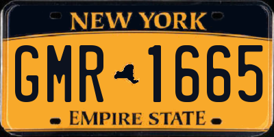 NY license plate GMR1665