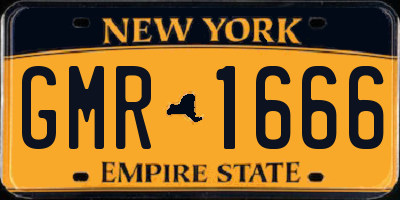 NY license plate GMR1666
