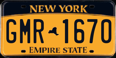 NY license plate GMR1670